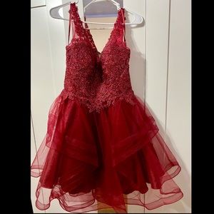 homecoming / Prom Gown/Tulle /Burgundy
